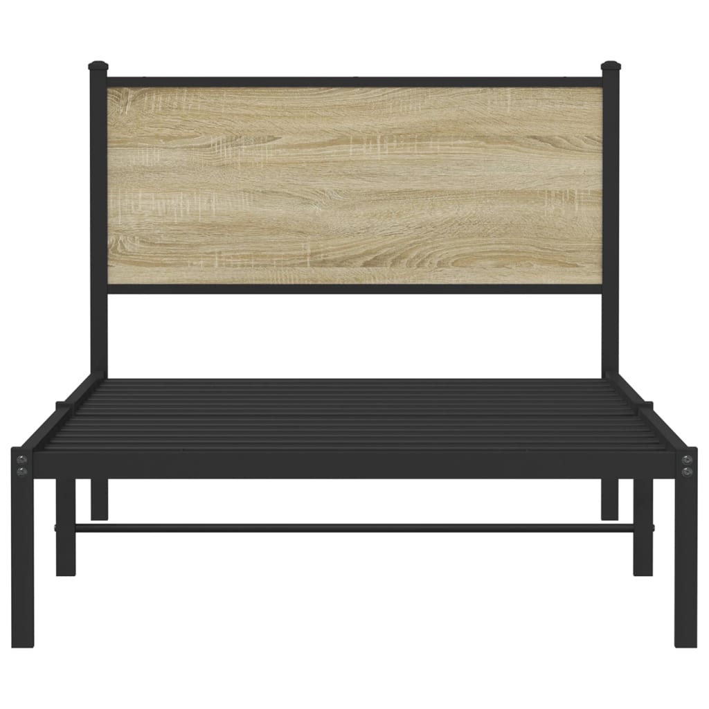 Giroletto senza Materaso in Metallo Rovere Sonoma 100x190 cm - homemem39