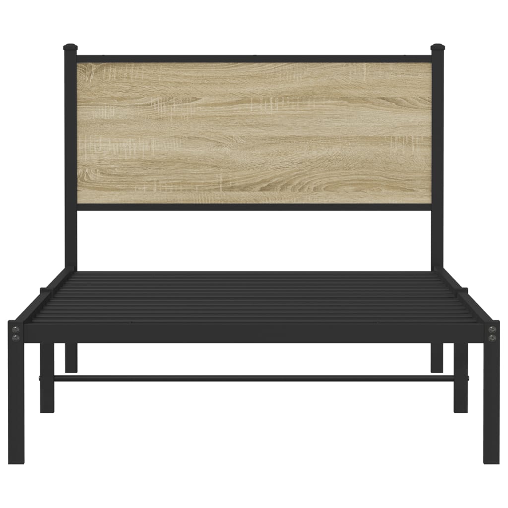 Giroletto senza Materaso in Metallo Rovere Sonoma 100x200 cm