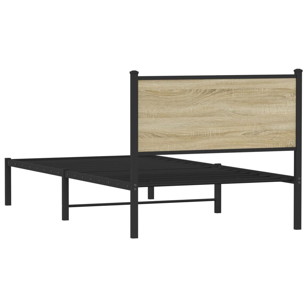 Giroletto senza Materaso in Metallo Rovere Sonoma 100x200 cm