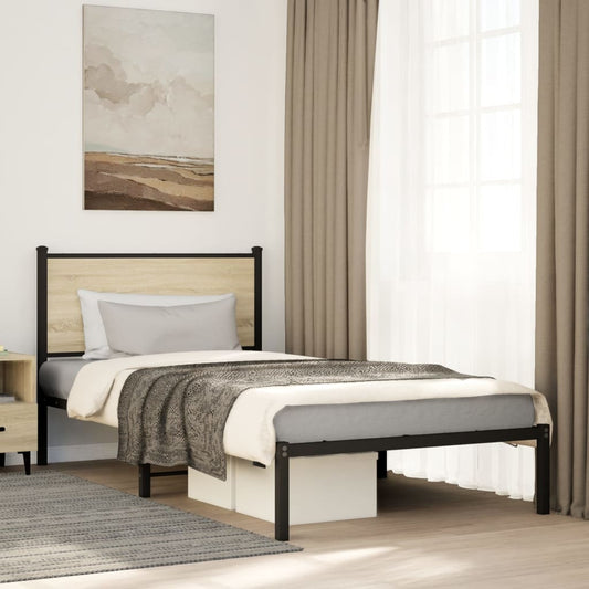 Giroletto senza Materaso in Metallo Rovere Sonoma 100x200 cm | homemem39