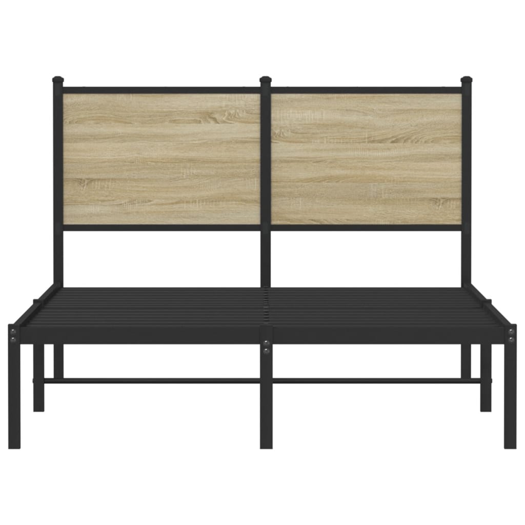 Giroletto senza Materaso in Metallo Rovere Sonoma 120x190 cm - homemem39