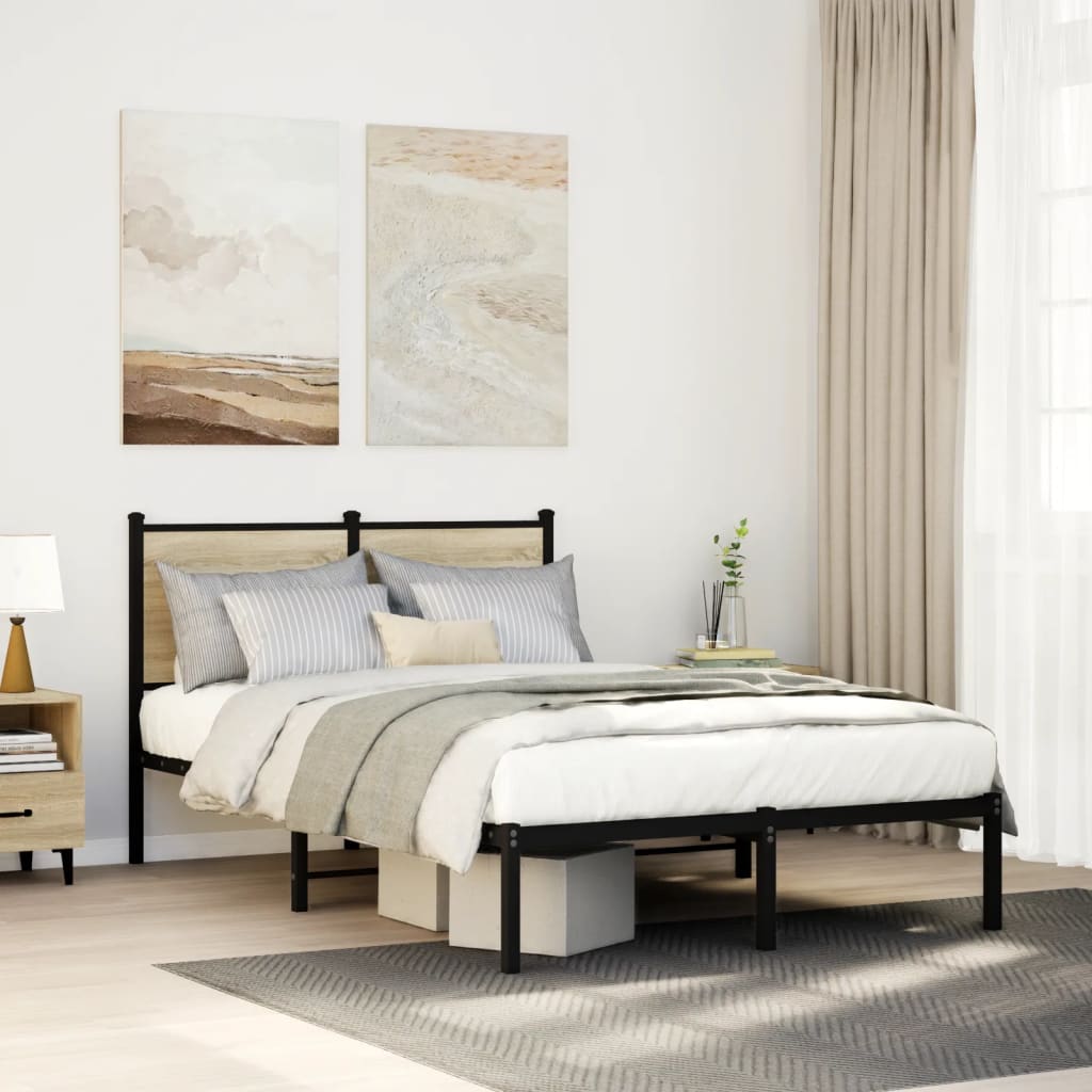 Giroletto senza Materaso in Metallo Rovere Sonoma 120x200 cm