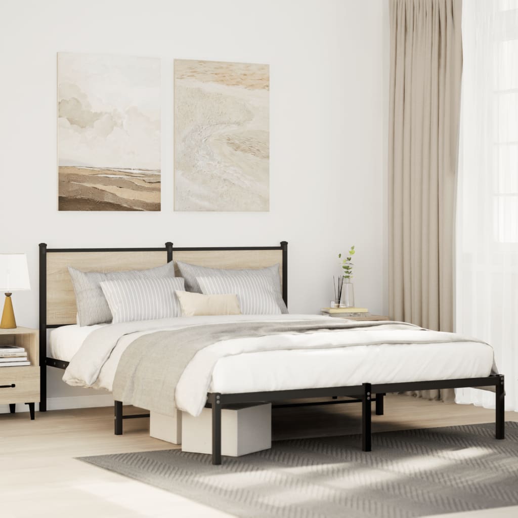 Giroletto senza Materaso in Metallo Rovere Sonoma 137x190 cm