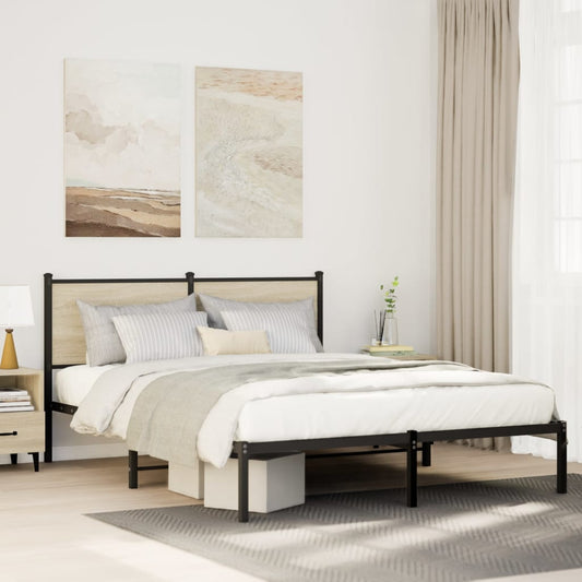 Giroletto senza Materaso in Metallo Rovere Sonoma 140x190 cm | homemem39