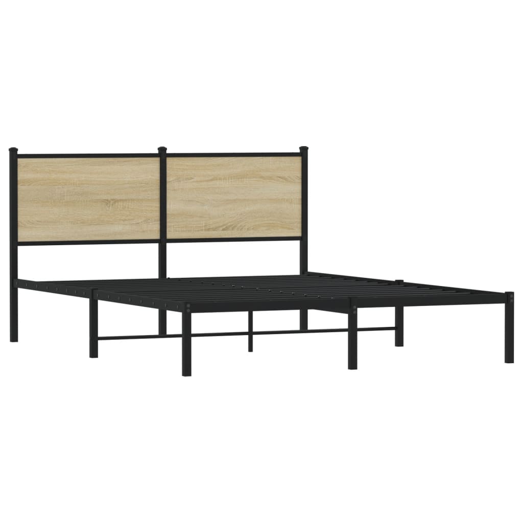 Giroletto senza Materaso in Metallo Rovere Sonoma 140x200 cm