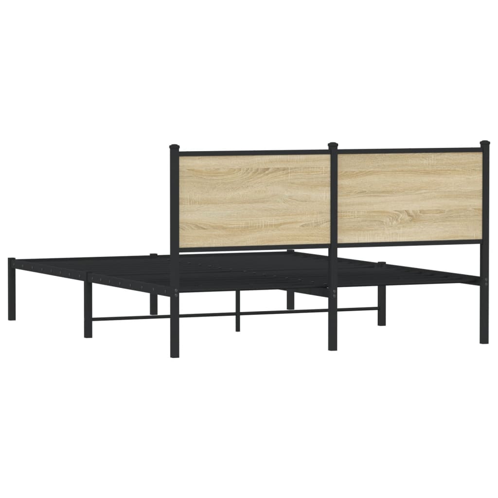 Giroletto senza Materaso in Metallo Rovere Sonoma 140x200 cm