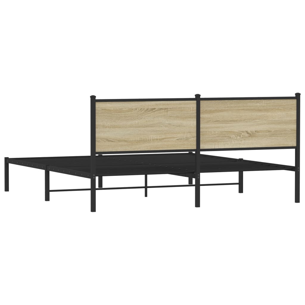 Giroletto senza Materaso in Metallo Rovere Sonoma 160x200 cm