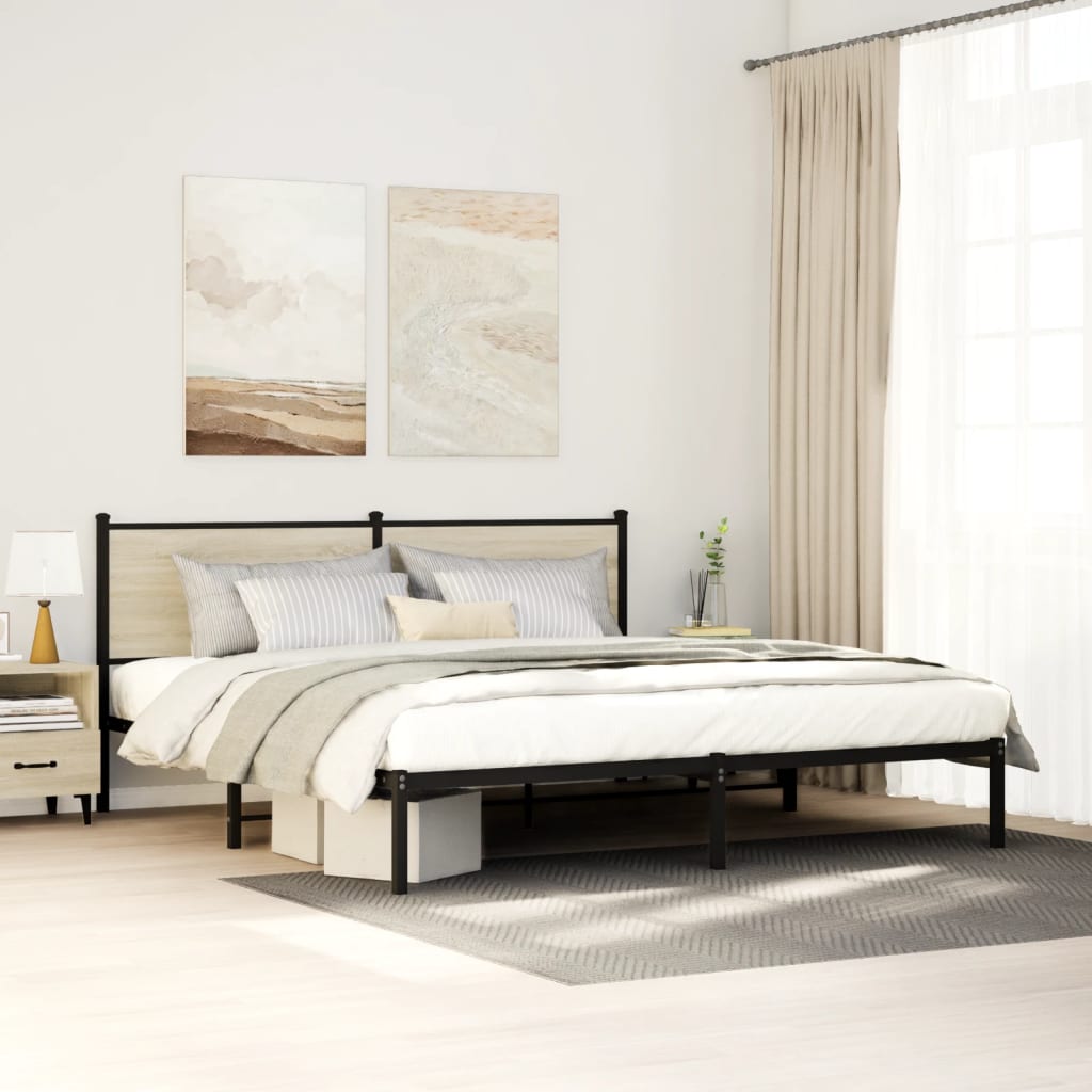 Giroletto senza Materaso in Metallo Rovere Sonoma 160x200 cm