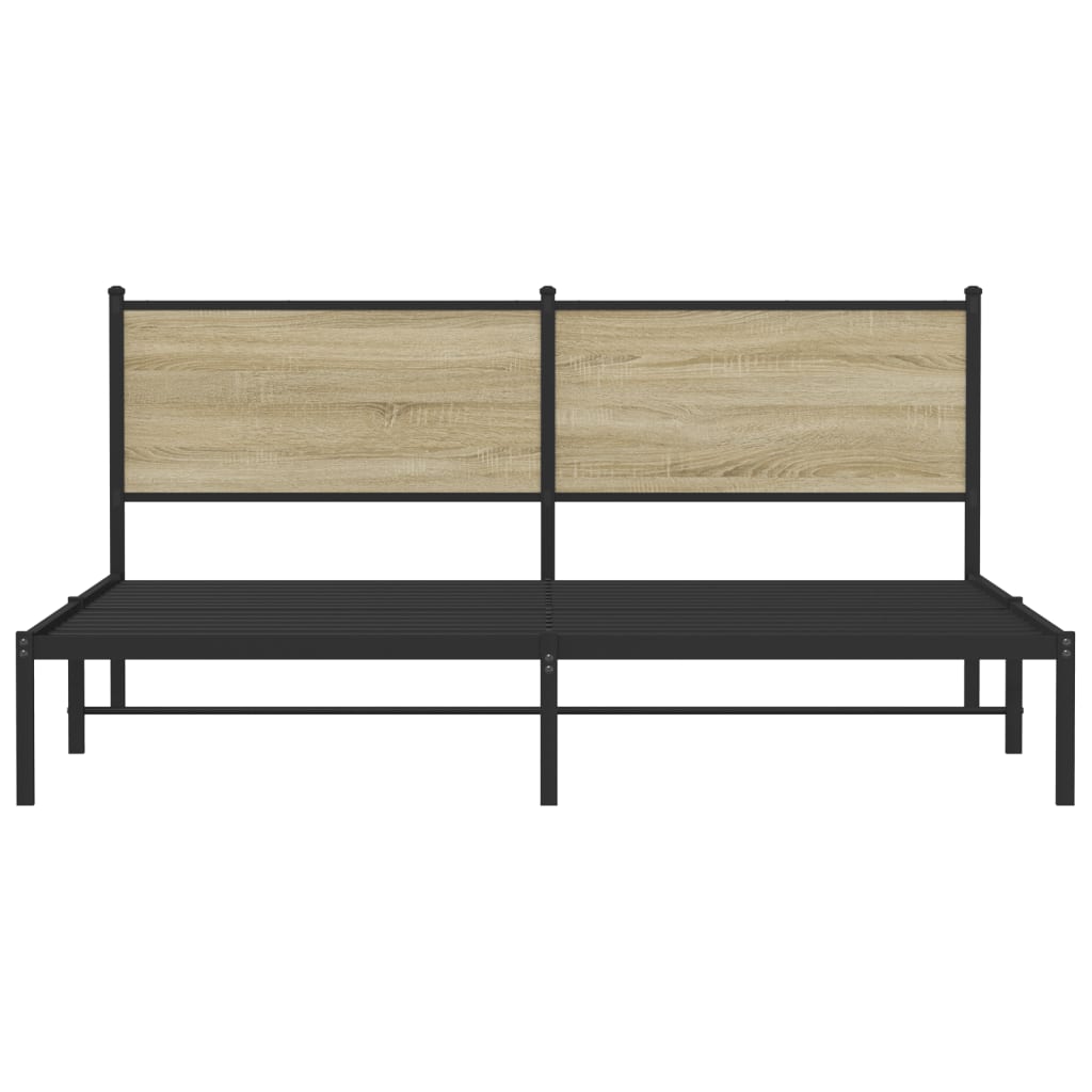 Giroletto senza Materaso in Metallo Rovere Sonoma 180x200 cm - homemem39