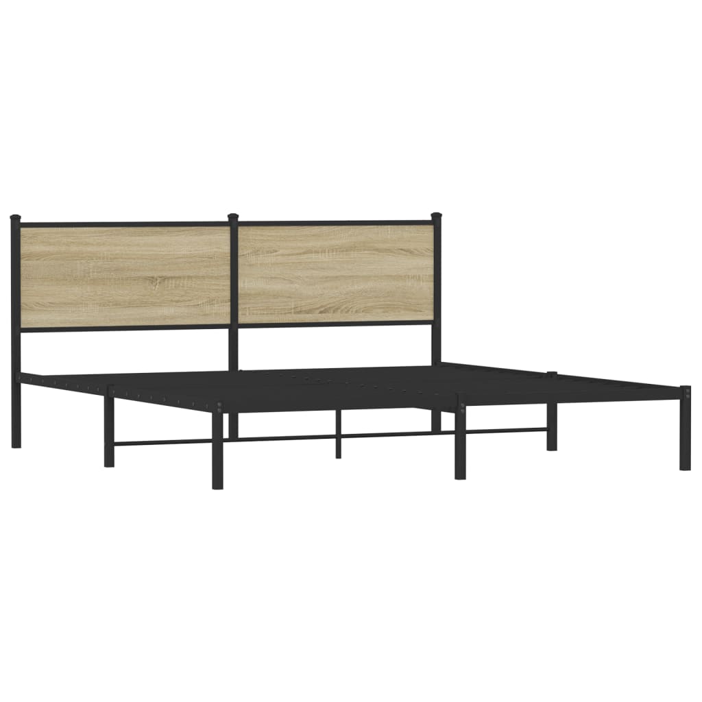 Giroletto senza Materaso in Metallo Rovere Sonoma 183x213 cm