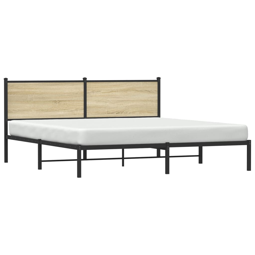 Giroletto senza Materaso in Metallo Rovere Sonoma 183x213 cm