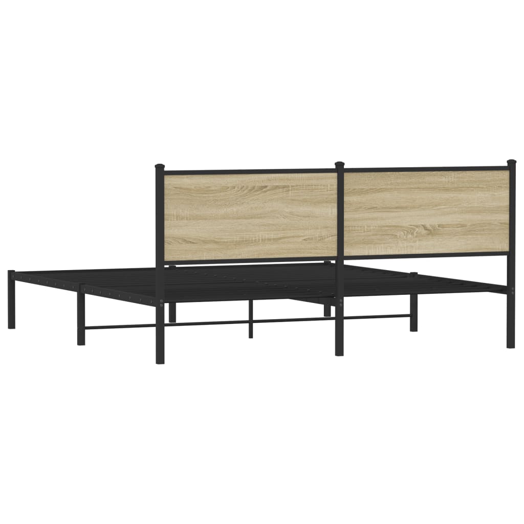 Giroletto senza Materaso in Metallo Rovere Sonoma 183x213 cm