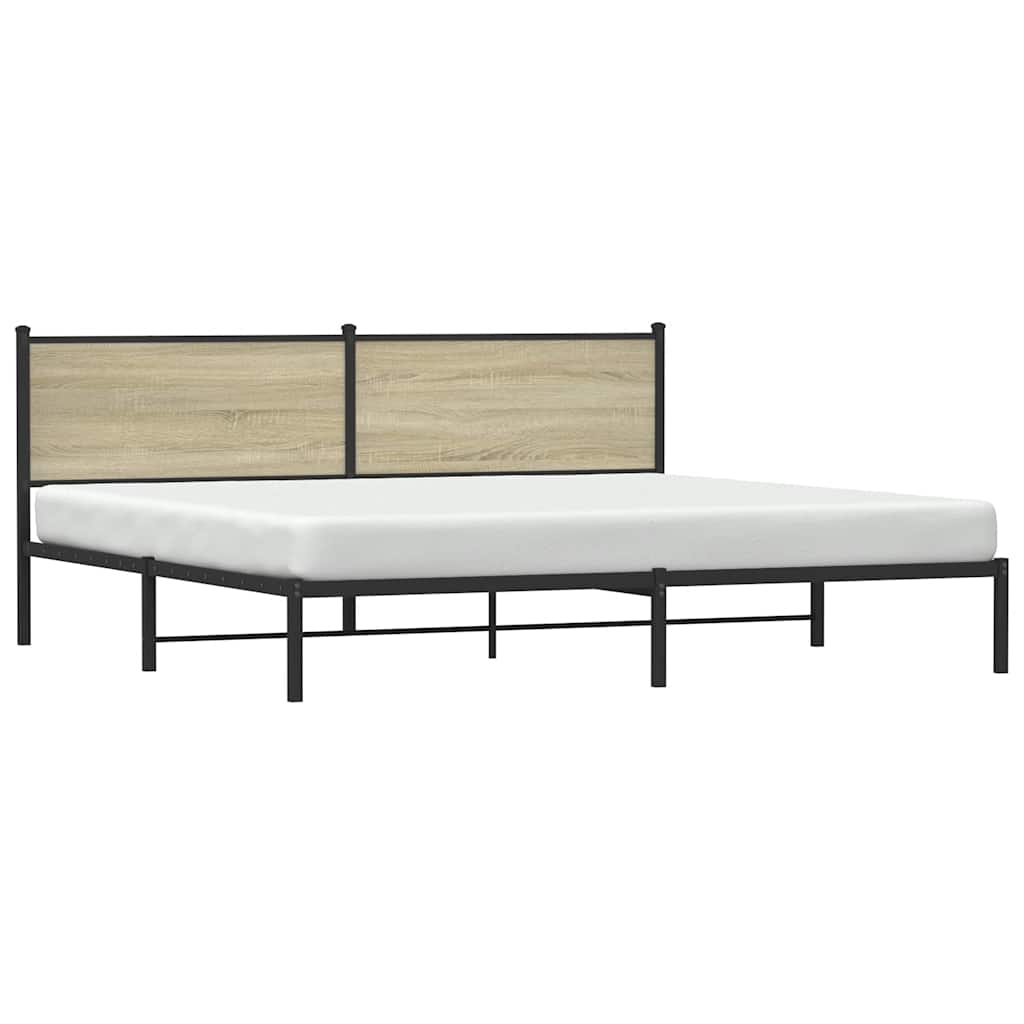 Giroletto senza Materaso in Metallo Rovere Sonoma 193x203 cm