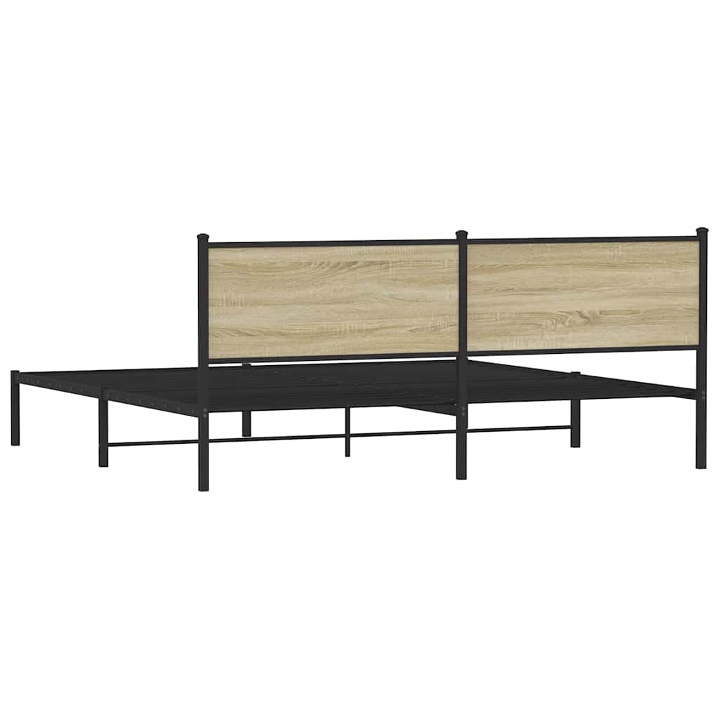Giroletto senza Materaso in Metallo Rovere Sonoma 193x203 cm