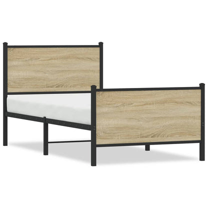 Giroletto senza Materaso in Metallo Rovere Sonoma 80x200 cm | homemem39