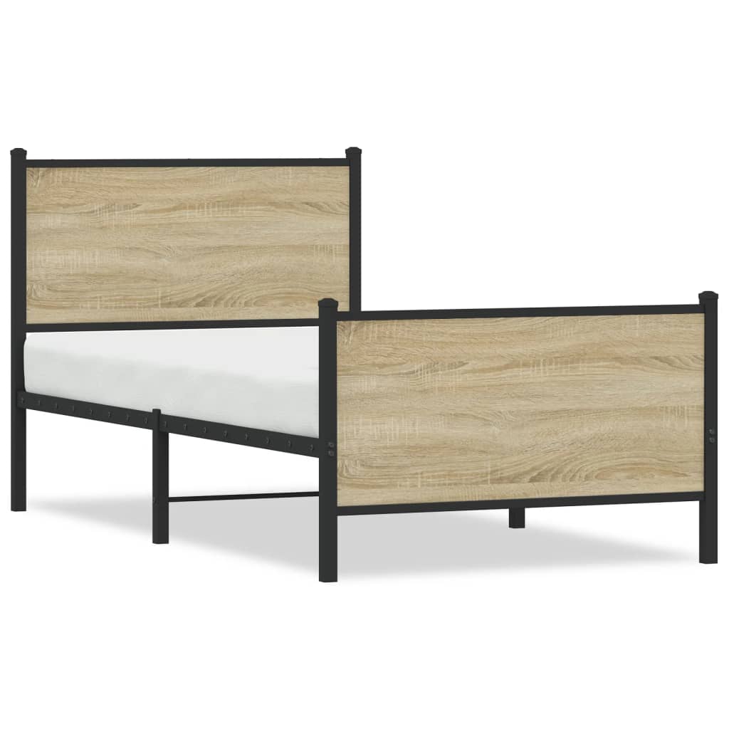 Giroletto senza Materaso in Metallo Rovere Sonoma 80x200 cm