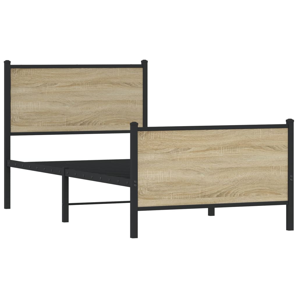 Giroletto senza Materaso in Metallo Rovere Sonoma 80x200 cm