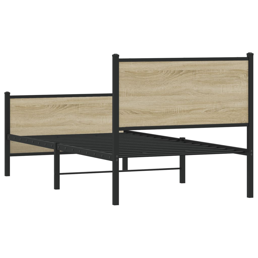 Giroletto senza Materaso in Metallo Rovere Sonoma 80x200 cm