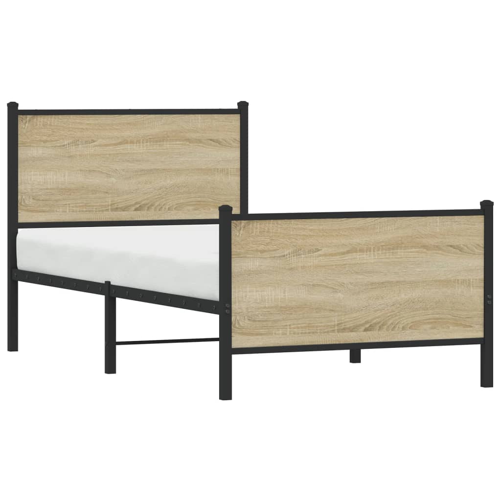Giroletto senza Materaso in Metallo Rovere Sonoma 90x190 cm