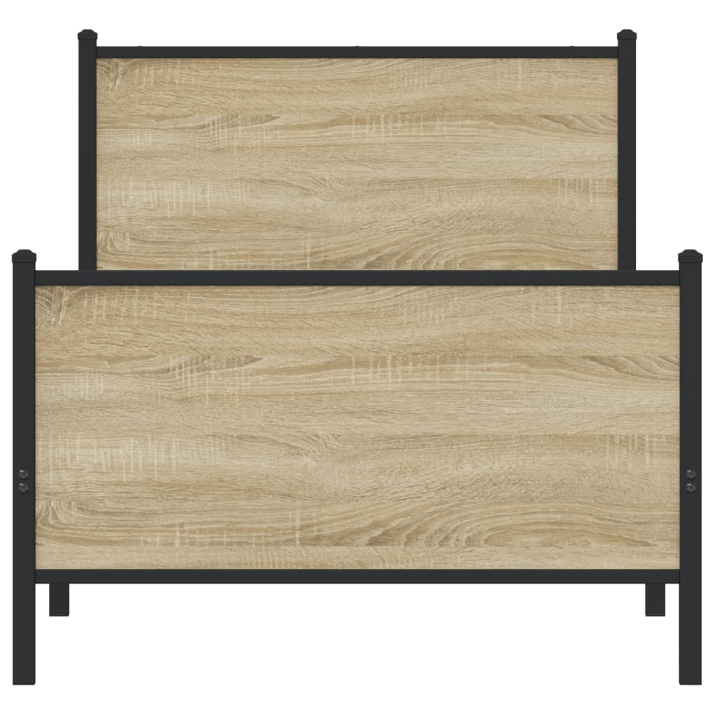 Giroletto senza Materaso in Metallo Rovere Sonoma 90x190 cm | homemem39