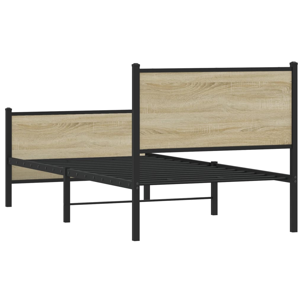 Giroletto senza Materaso in Metallo Rovere Sonoma 90x190 cm