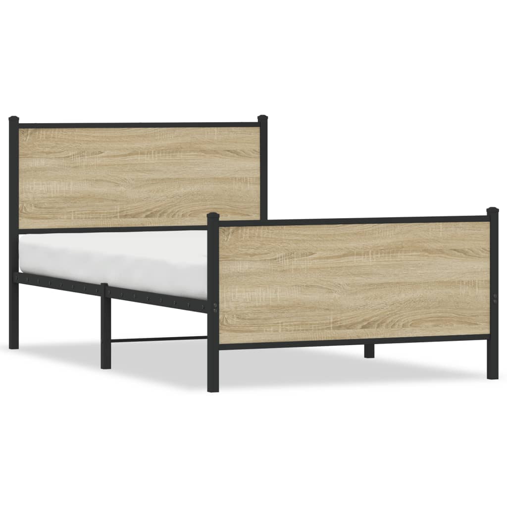 Giroletto senza Materaso in Metallo Rovere Sonoma 100x190 cm | homemem39