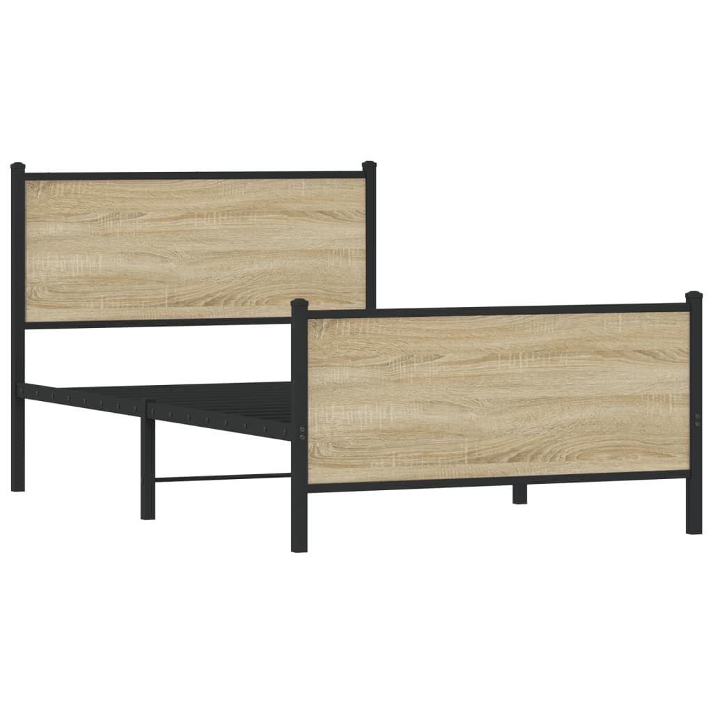 Giroletto senza Materaso in Metallo Rovere Sonoma 100x190 cm | homemem39