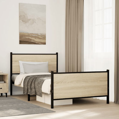 Giroletto senza Materaso in Metallo Rovere Sonoma 100x190 cm | homemem39