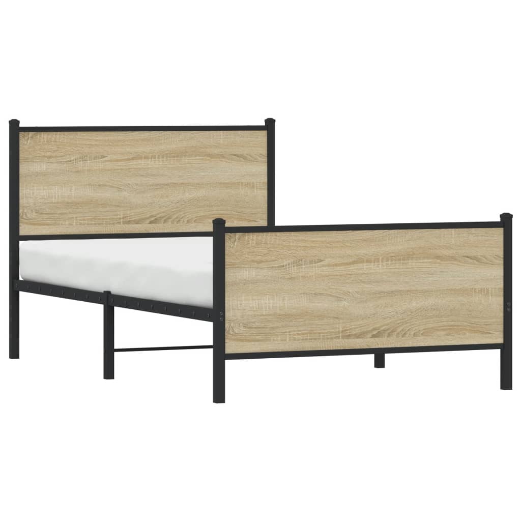 Giroletto senza Materaso in Metallo Rovere Sonoma 107x203 cm