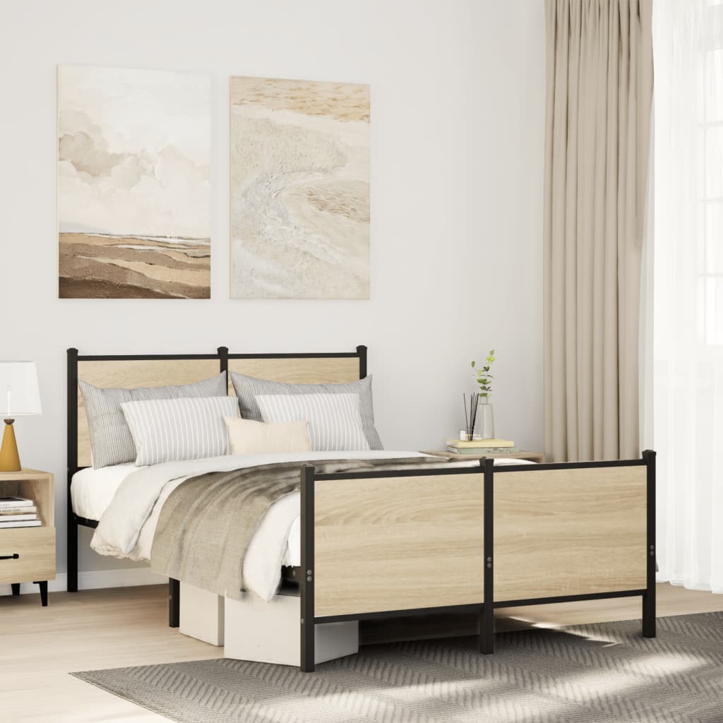 Giroletto senza Materaso in Metallo Rovere Sonoma 120x190 cm