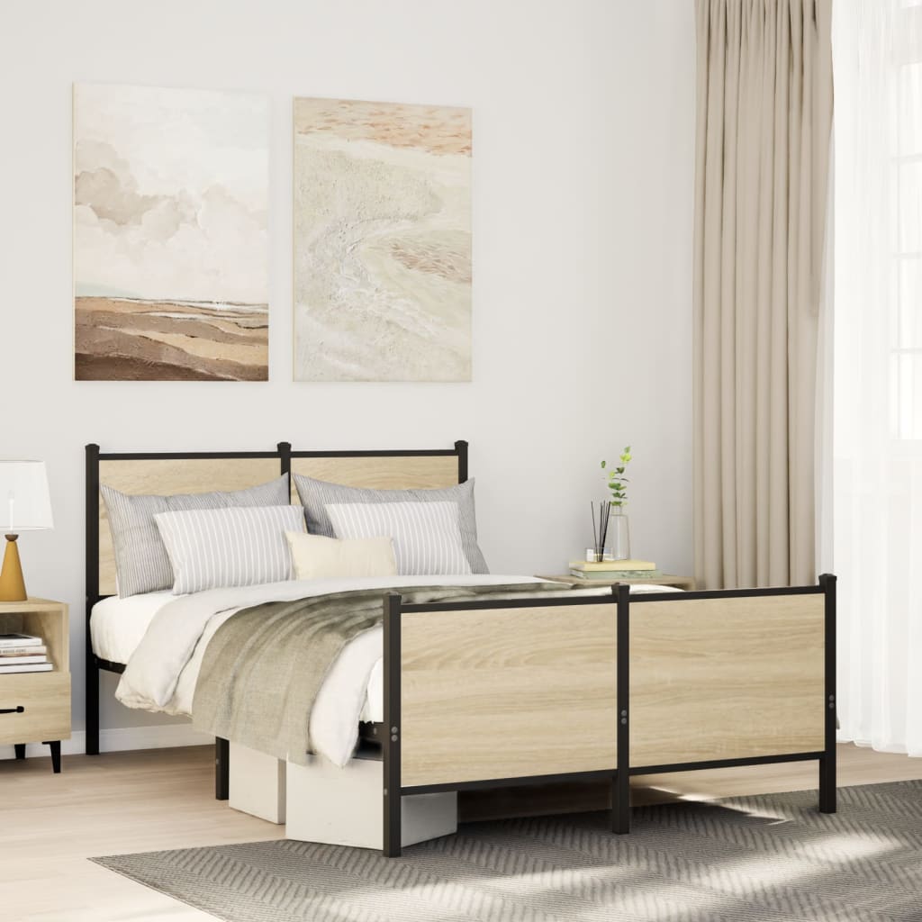 Giroletto senza Materaso in Metallo Rovere Sonoma 120x200 cm | homemem39