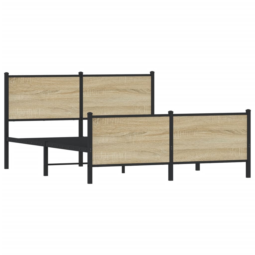 Giroletto senza Materaso in Metallo Rovere Sonoma 137x190 cm