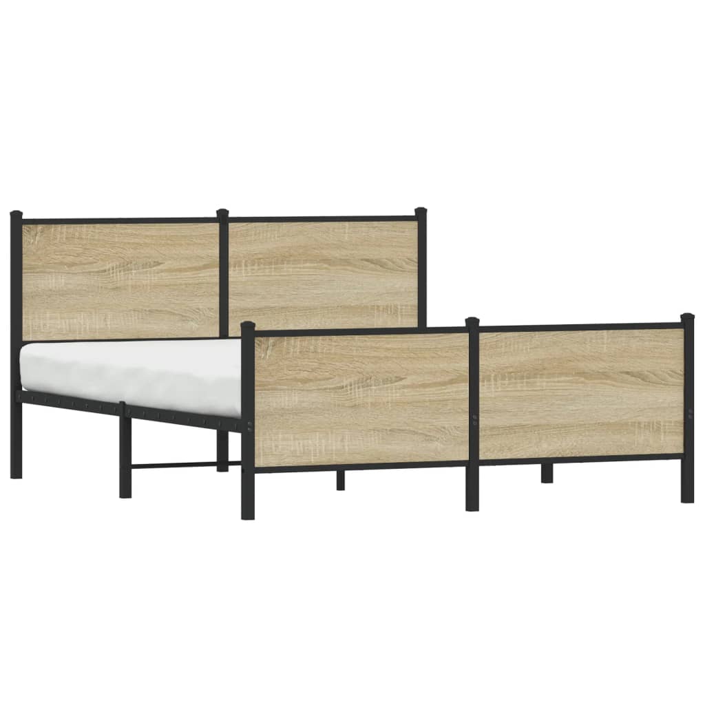 Giroletto senza Materaso in Metallo Rovere Sonoma 137x190 cm
