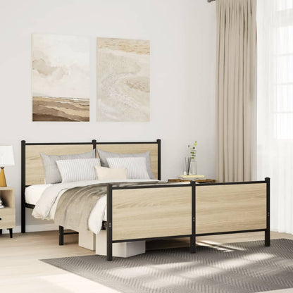 Giroletto senza Materaso in Metallo Rovere Sonoma 137x190 cm