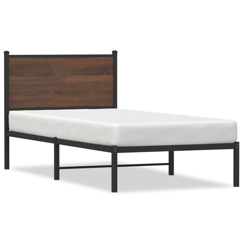 Giroletto senza Materasso in Metallo Rovere Marrone 75x190 cm