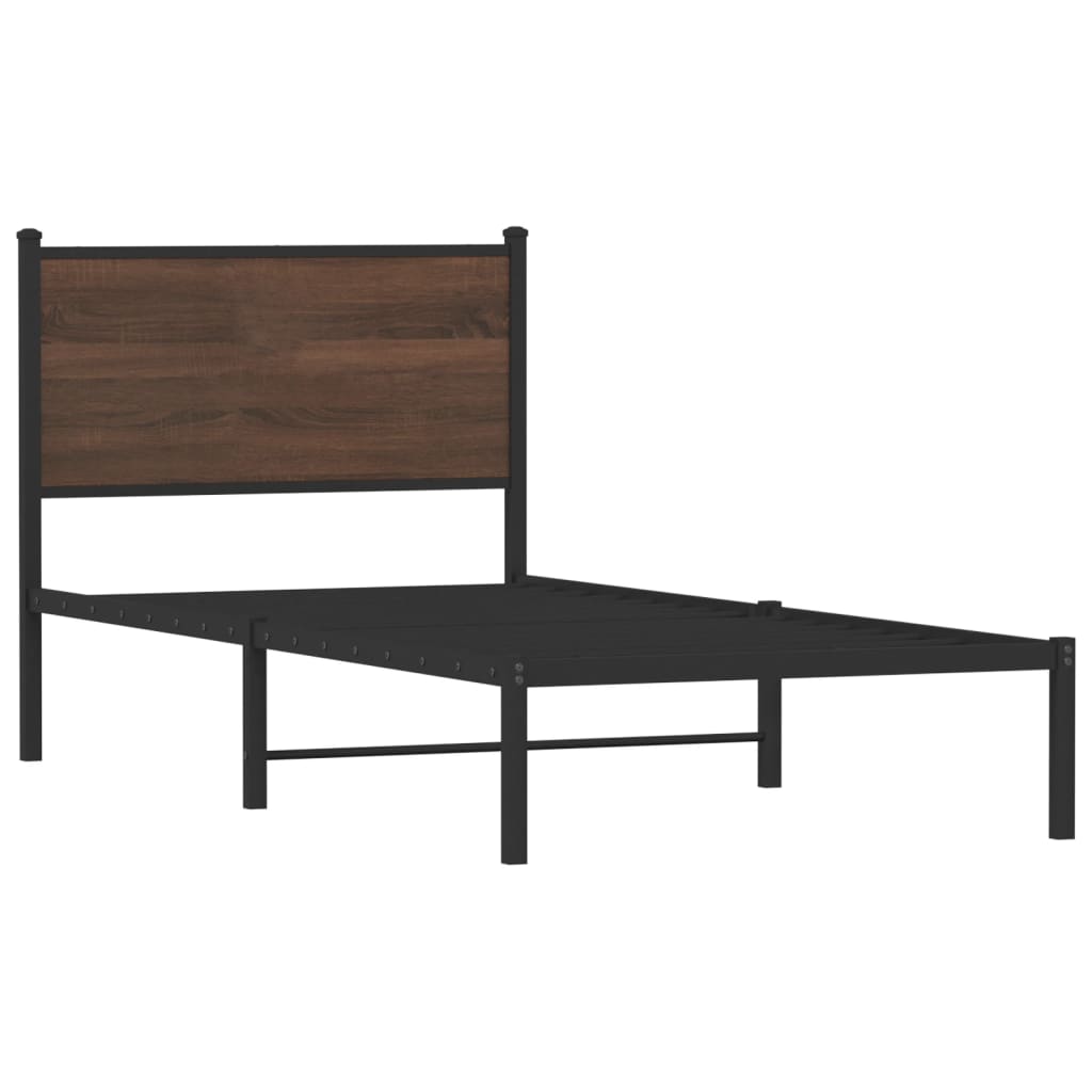 Giroletto senza Materasso in Metallo Rovere Marrone 75x190 cm