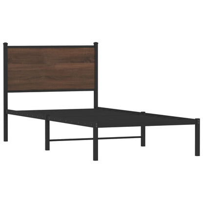Giroletto senza Materasso in Metallo Rovere Marrone 75x190 cm