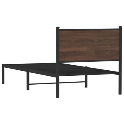 Giroletto senza Materasso in Metallo Rovere Marrone 75x190 cm