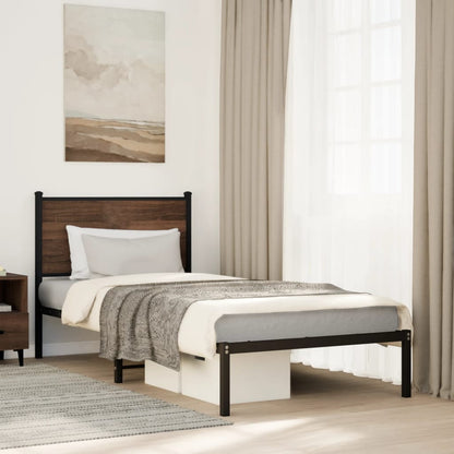 Giroletto senza Materasso in Metallo Rovere Marrone 75x190 cm