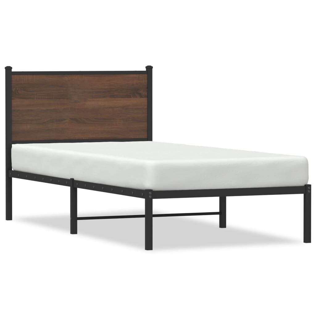 Giroletto senza Materasso in Metallo Rovere Marrone 90x190 cm