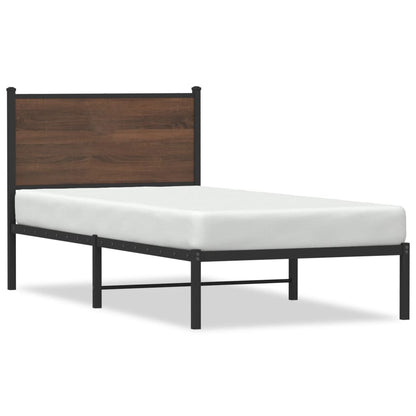 Giroletto senza Materasso in Metallo Rovere Marrone 90x190 cm