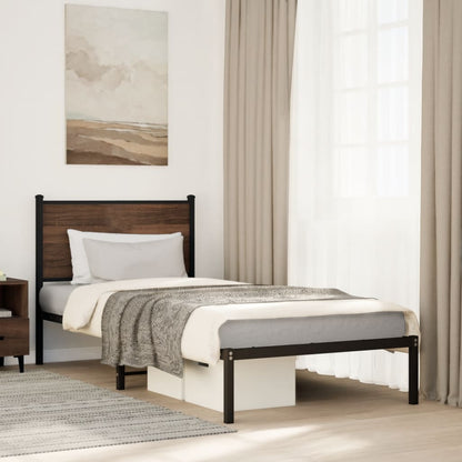 Giroletto senza Materasso in Metallo Rovere Marrone 90x190 cm