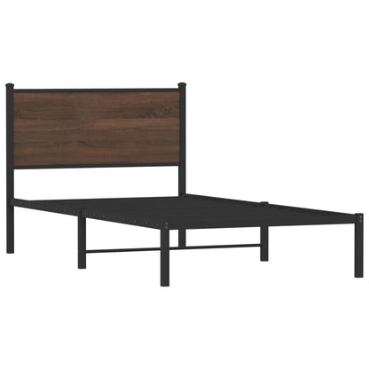 Giroletto senza Materasso in Metallo Rovere Marrone 100x190 cm