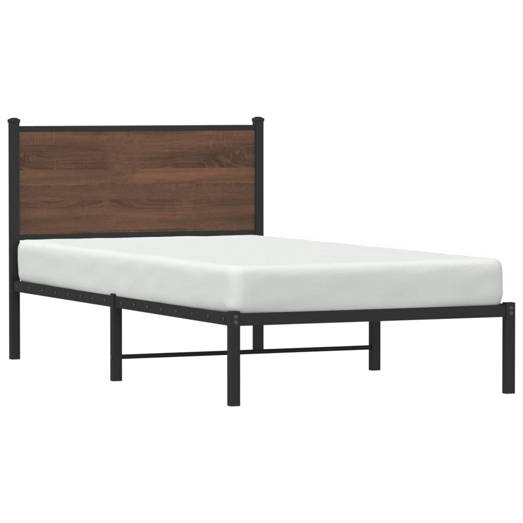 Giroletto senza Materasso in Metallo Rovere Marrone 100x190 cm