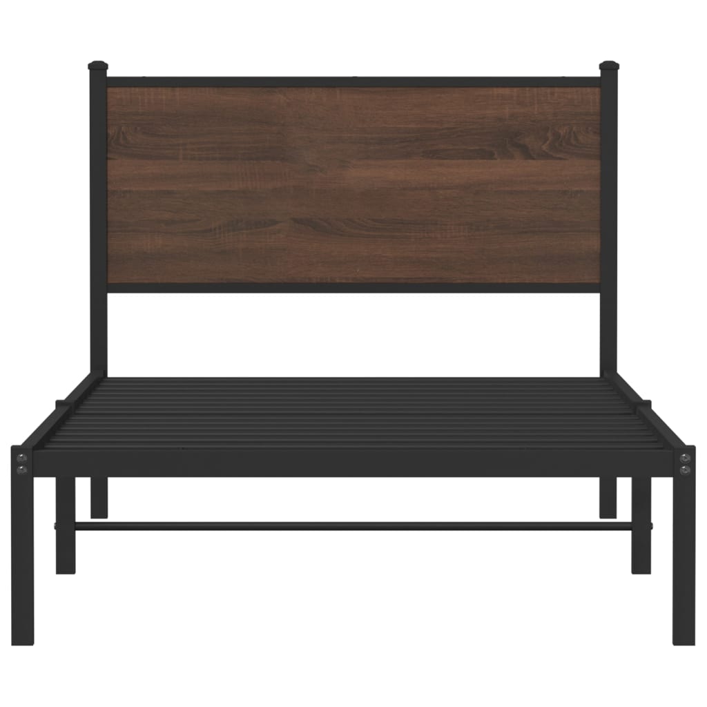 Giroletto senza Materasso in Metallo Rovere Marrone 100x190 cm | homemem39