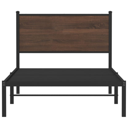 Giroletto senza Materasso in Metallo Rovere Marrone 100x190 cm | homemem39
