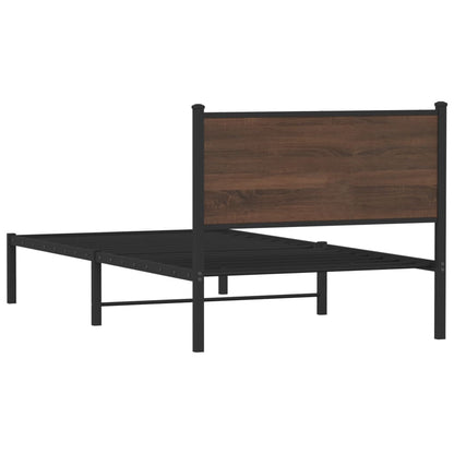 Giroletto senza Materasso in Metallo Rovere Marrone 100x190 cm