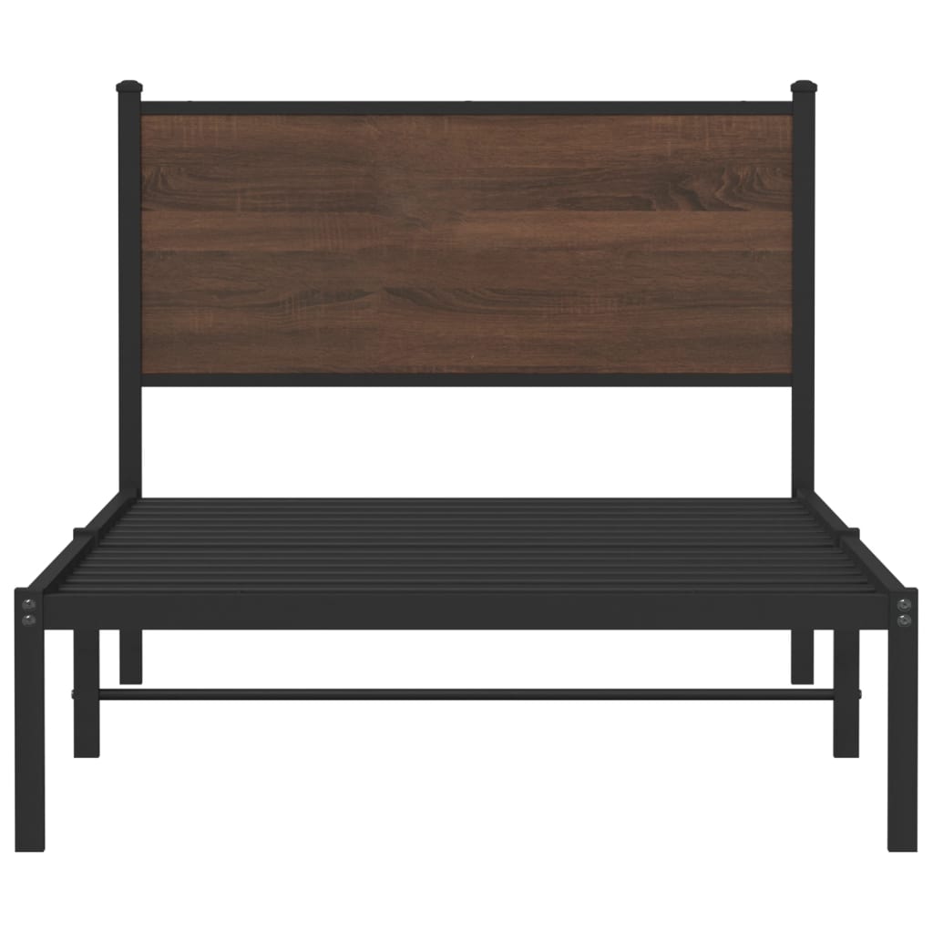 Giroletto senza Materasso in Metallo Rovere Marrone 100x200 cm - homemem39