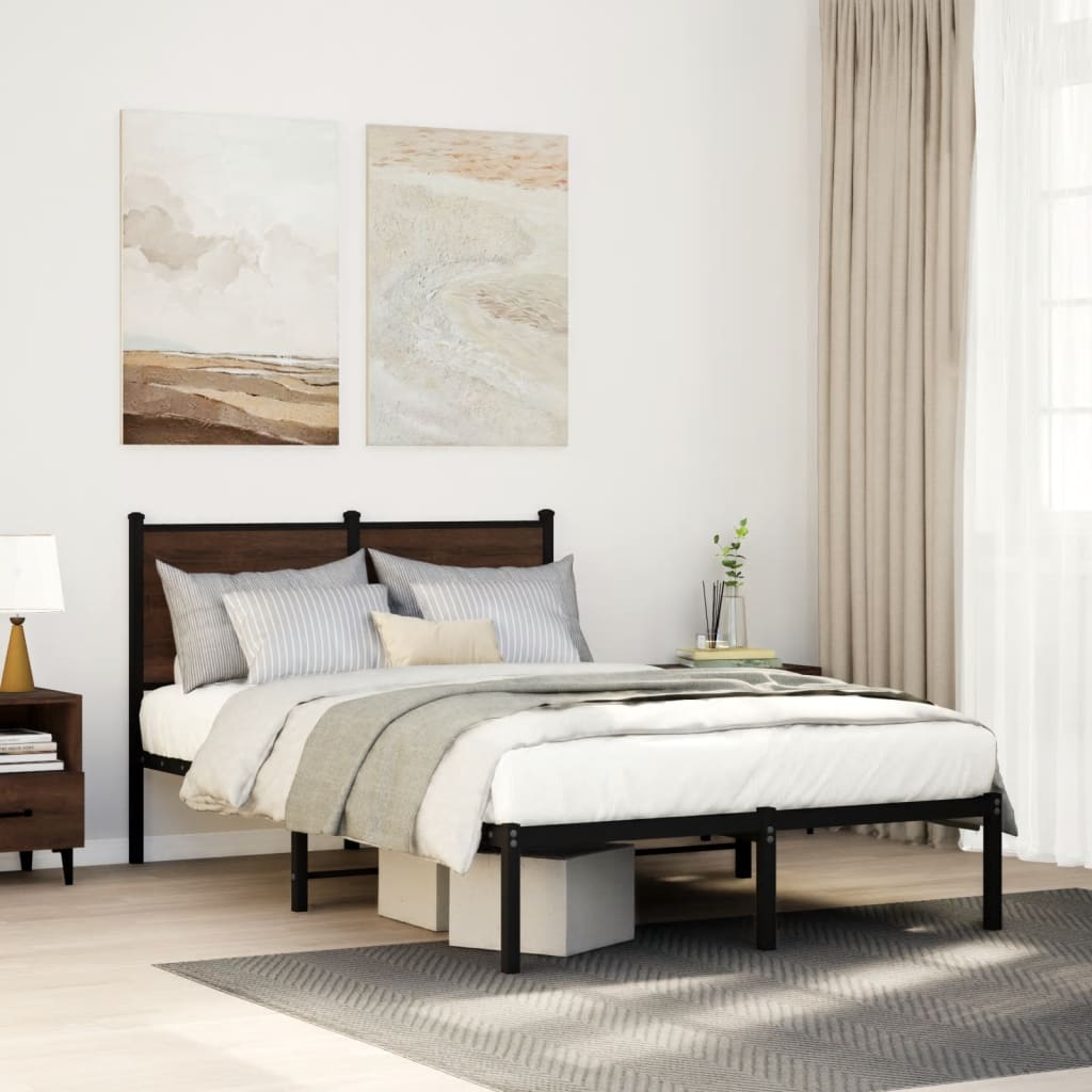 Giroletto senza Materasso in Metallo Rovere Marrone 120x190 cm