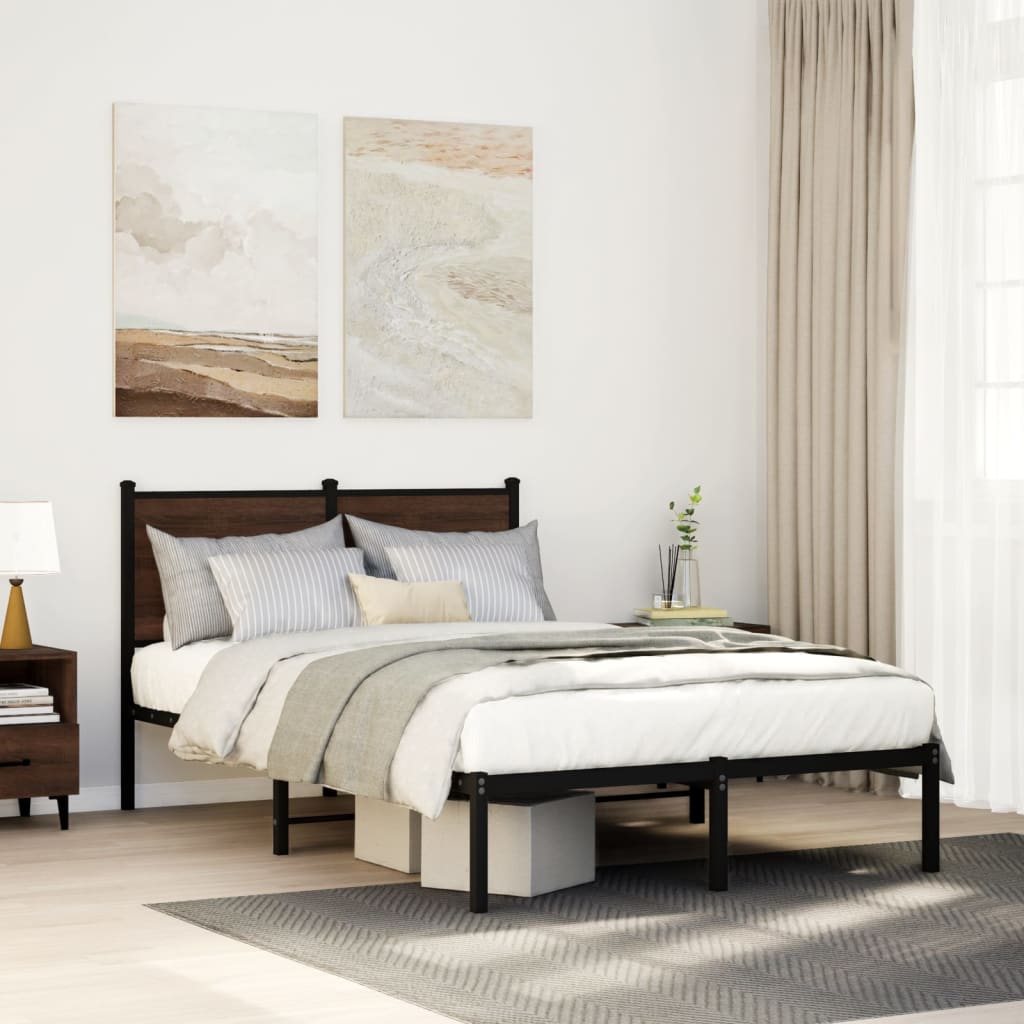 Giroletto senza Materasso in Metallo Rovere Marrone 120x200 cm